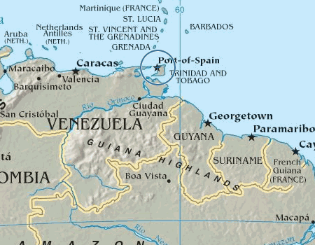 特立尼达和多巴哥地图(特立尼达和多巴哥地图形状)